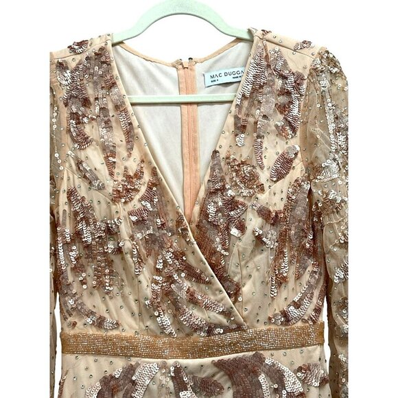 Mac Duggal Vintage Rose 5222 Size 4 Long Sleeve Formal Maxi Dress Gown NWT - Picture 5 of 10